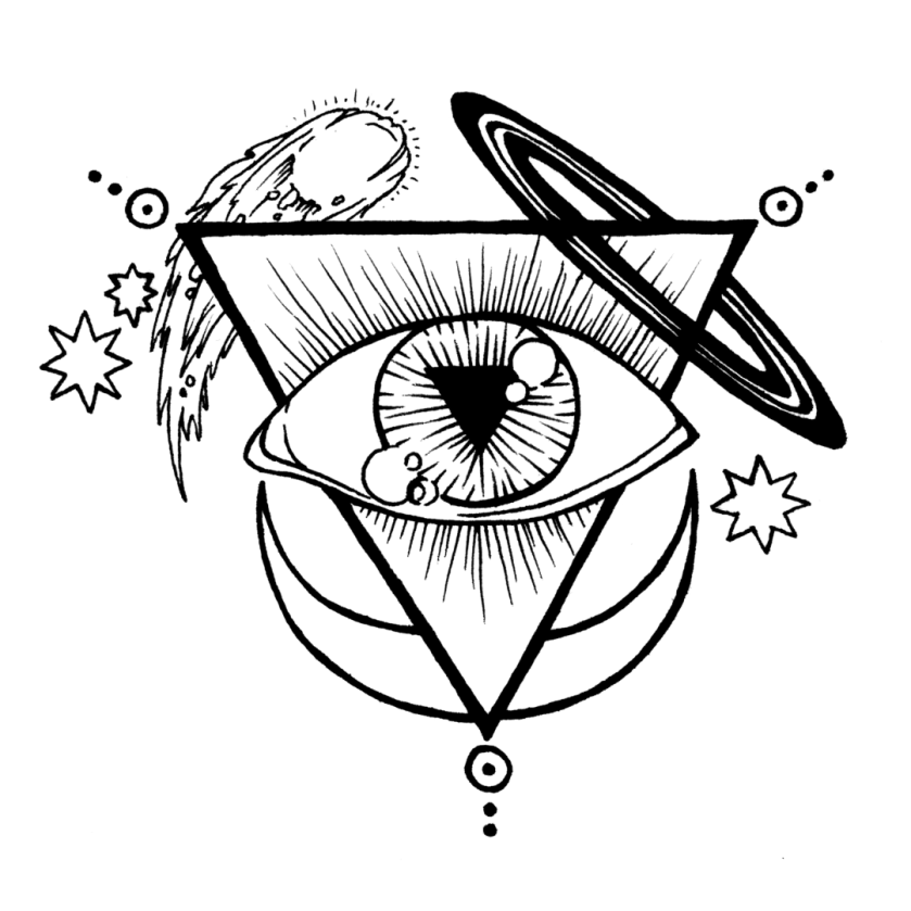 A line drawing of the mysterious and potent Starsdance Mystery School logo